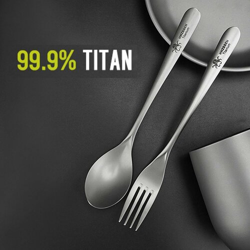 Туристические приборы для еды, HWZBBEN, титановая ложка, вилка