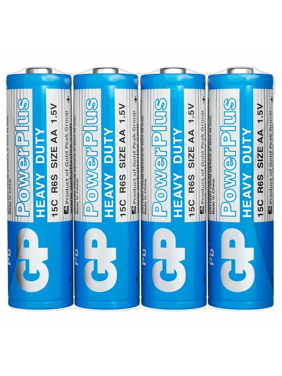Батарейки комплект 4 шт, GP PowerPlus AA (R6, 15G), 10шт