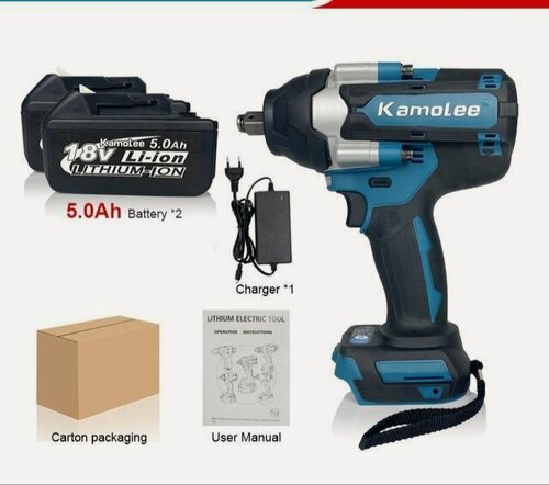 Изображение товара Kamolee 1800 нм крутящий момент DTW700 бесщеточный Электрический ударный гайковерт 1/2 18 в 2 АКБ и ЗУ