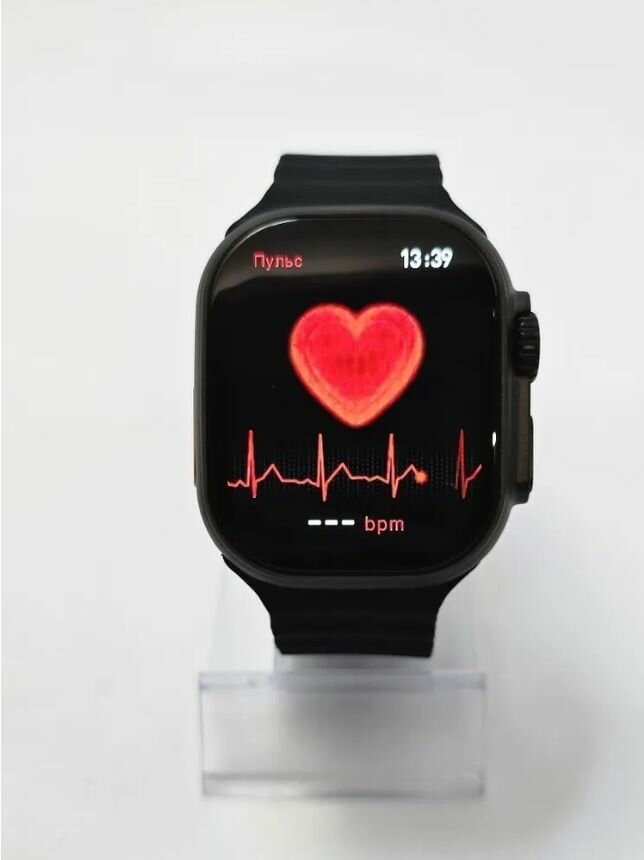 Cмарт часы W&O X10 Ultra 3, с изогнутым Amoled экраном, Умные часы Smart Watch, 49 мм беспроводной зарядкой, черный — фото 1