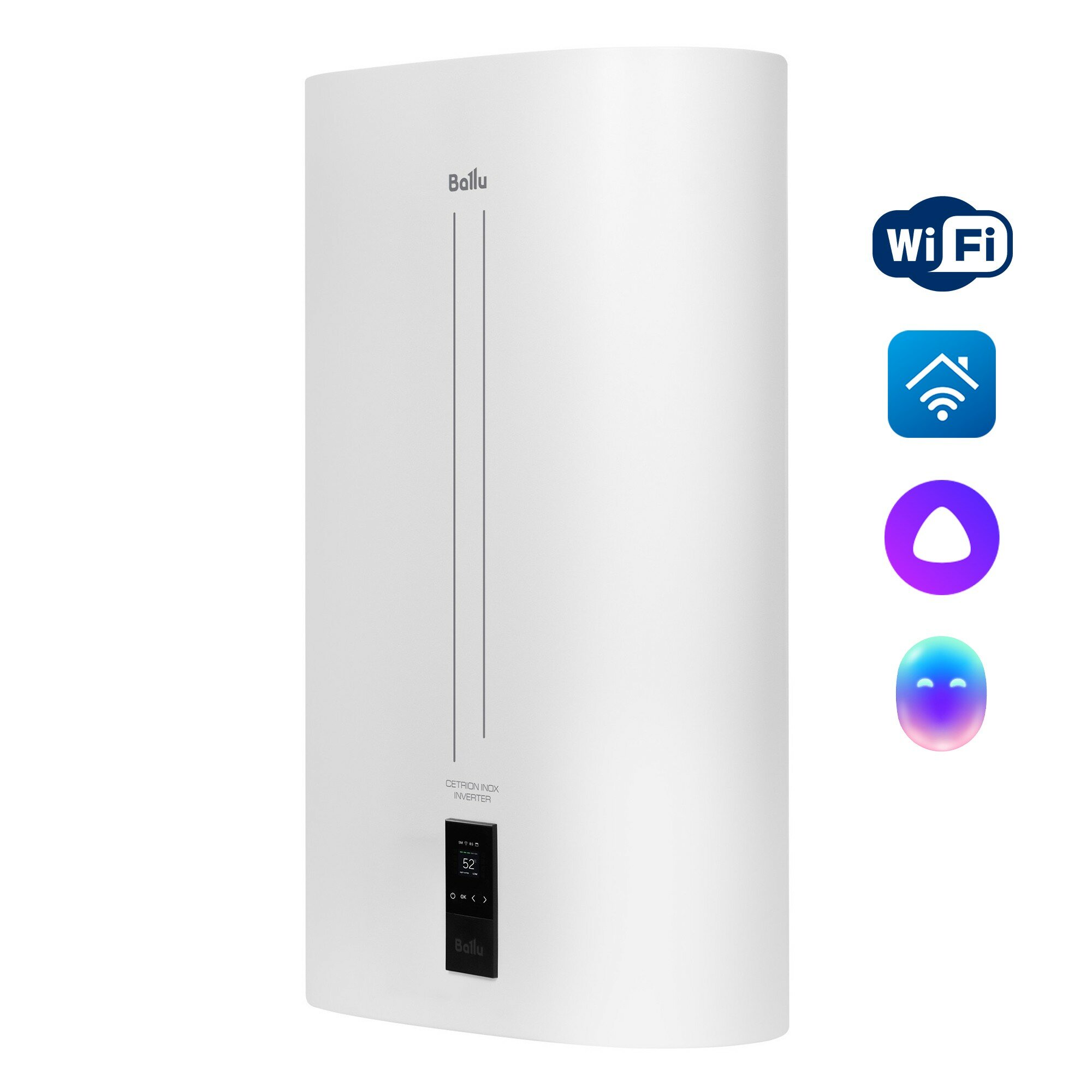 Водонагреватель Ballu "Cetrion" BWH/S 80 л цифровой инвертор нержавеющая сталь белый