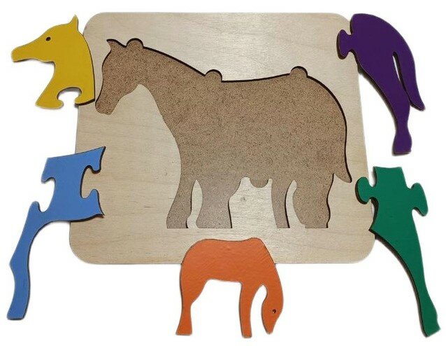 Монтессори "Лошадка с жеребенком" 5 деталей — фото 1