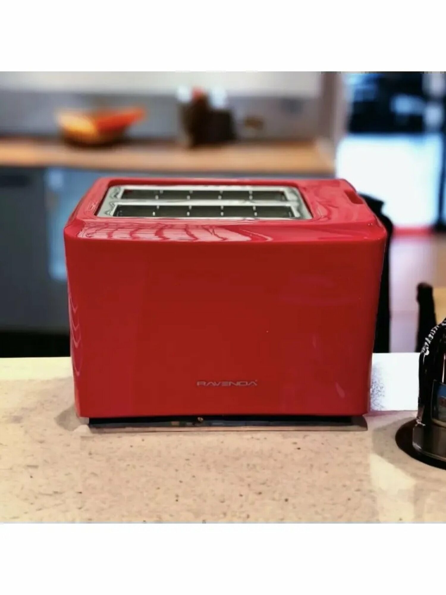 Тостер Ravenda RA-A006, красный, с поддоном, 2 отделения, 750Вт