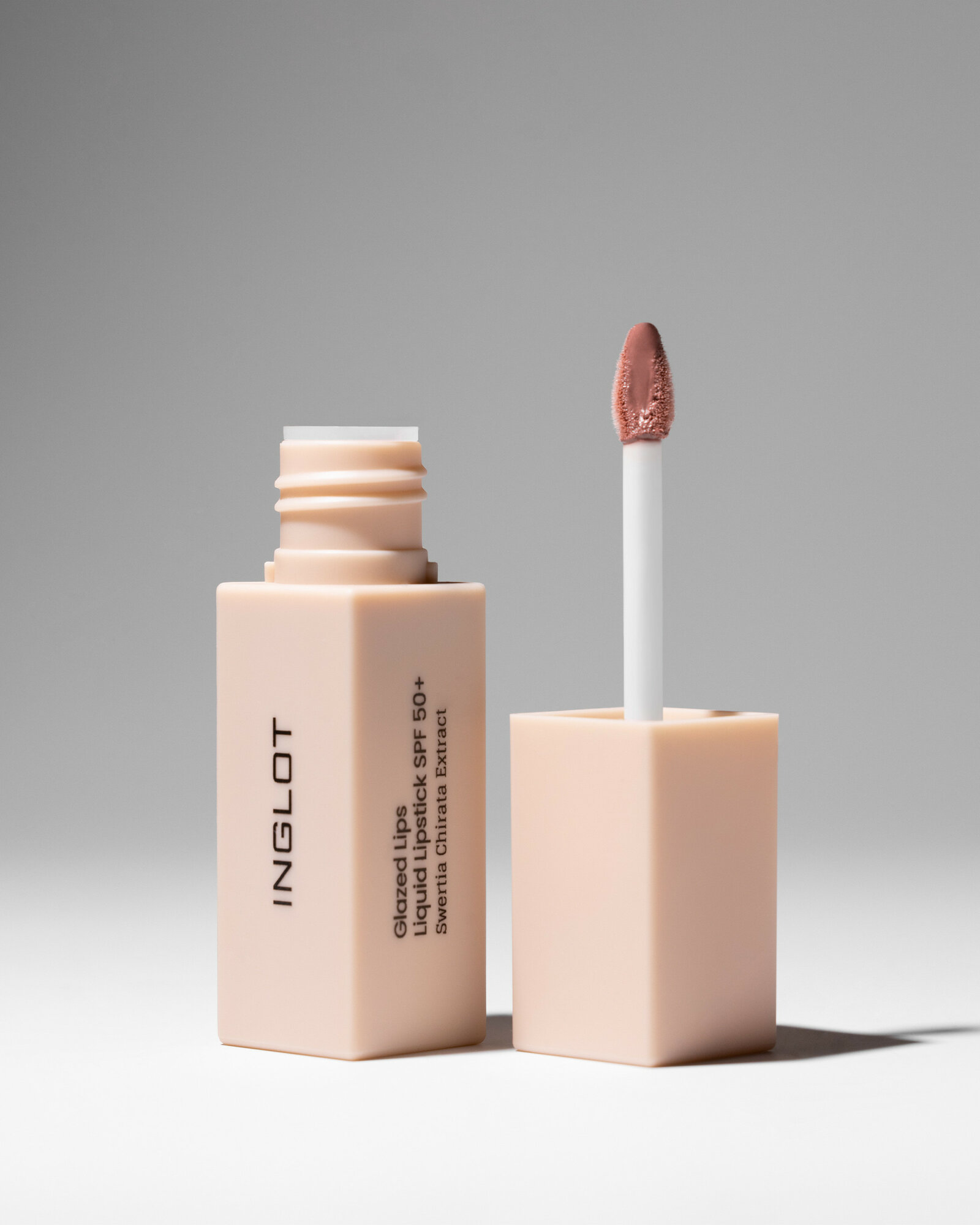 Помада Inglot Glazed Lips SPF50+, жидкая, кремовая, бархатная, с защитой от солнца PINK MERINGUE 91 — фото 1