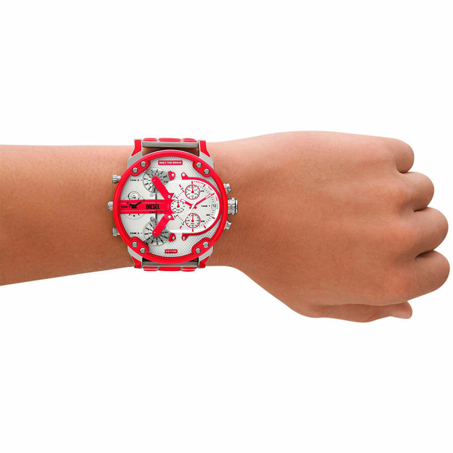 Наручные часы DIESEL Mr. Daddy 2.0, красный, серебряный — фото 1