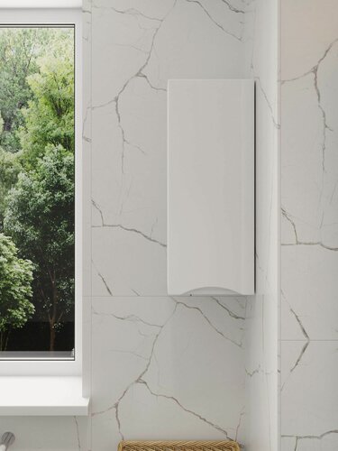 Изображение товара Шкаф полка для ванной комнаты Fauraplus, Анита 30, правый, белый, глянцевый.