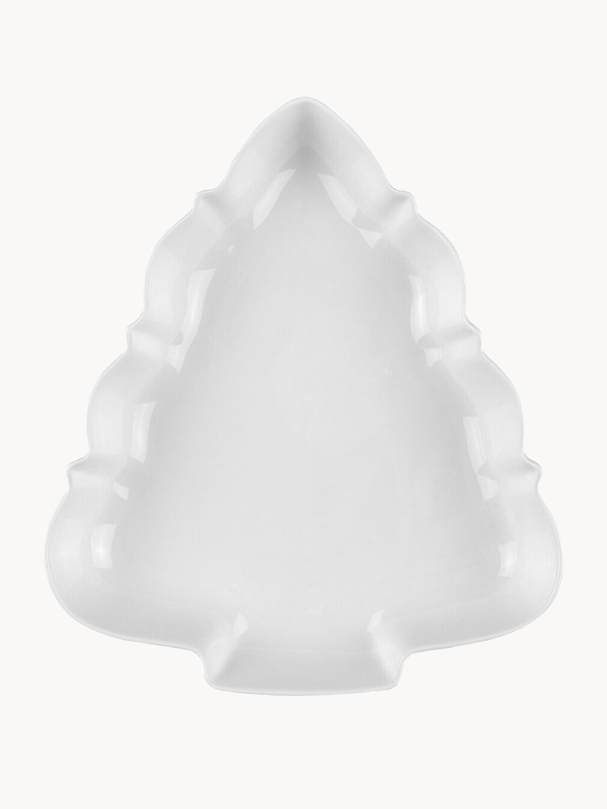 Новый год, Подарок на новый год Шубница, блюдо 1000 мл 25,5х22,2х4 см Elan Gallery Елочка, фарфор, белый