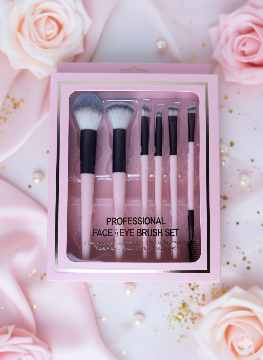 Профессиональный набор кистей для макияжа лица и глаз "HUDABEAUTY", 6 шт