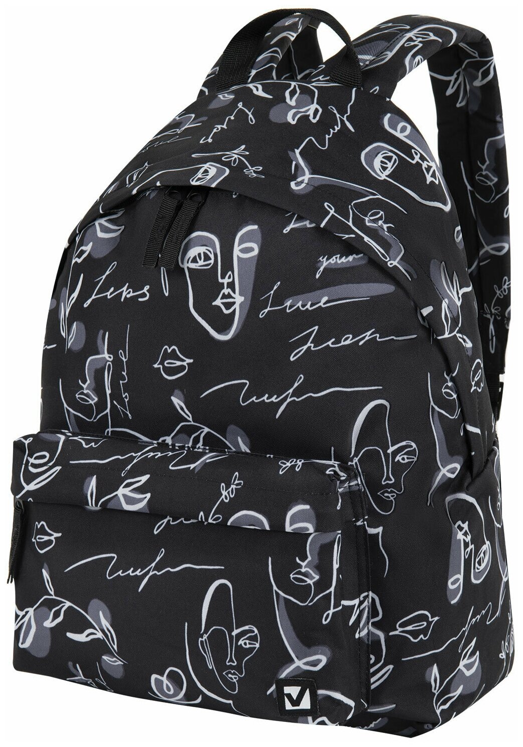 Рюкзак BRAUBERG сити-формат универсальный, "Face", черный, 41х32х14 см