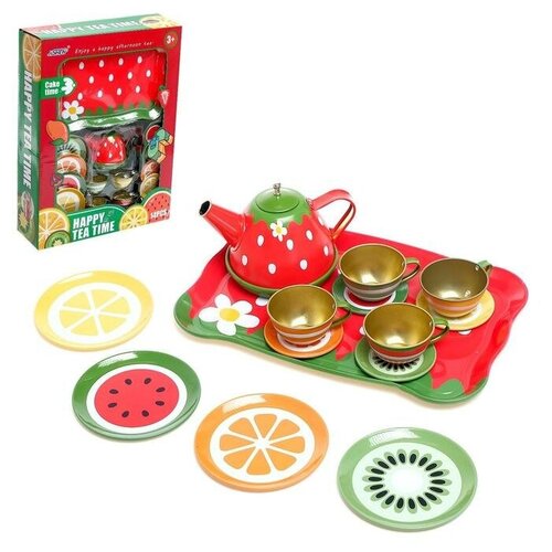 Набор игрушечной посуды КНР металлической, Летнее чаепитие, 14 предметов (OBL1250558) набор посуды чаепитие 17 предметов