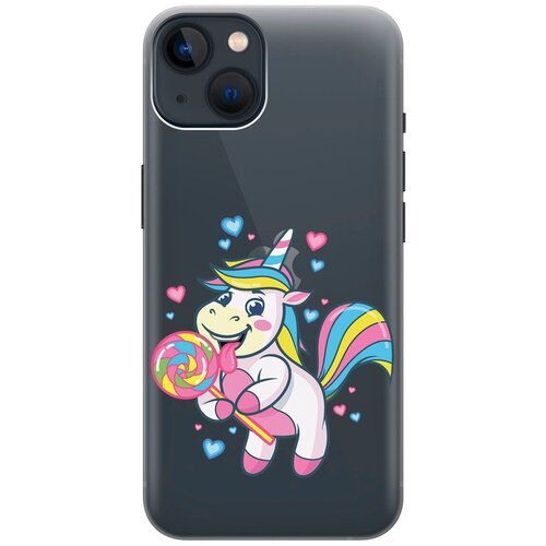 Силиконовый чехол на Apple iPhone 14 / Эпл Айфон 14 с рисунком Unicorn and candy силиконовый чехол на apple iphone 14 эпл айфон 14 с рисунком unicorn and candy soft touch мятный