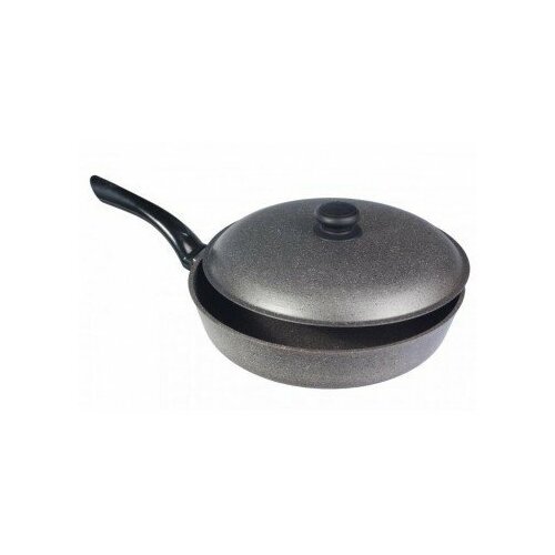 Сковорода антипригарная с крышкой Силумин Гранит 2,2л d240 (ГС24тpк)