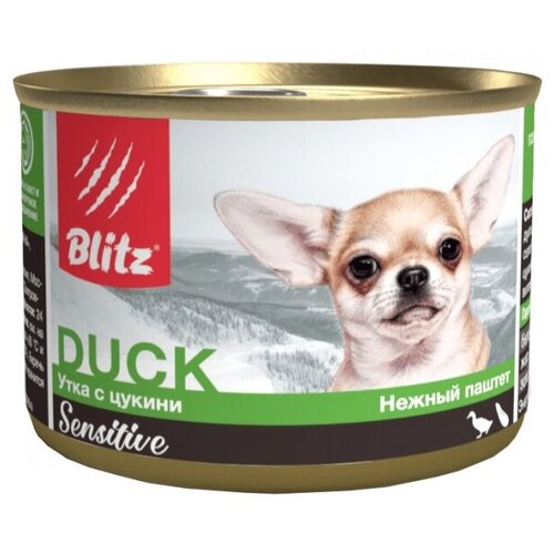 Корм Blitz Sensitive Duck & Zucchini для собак, утка с цукини, 200 г