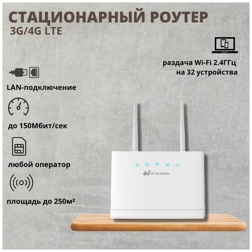 CPE B311 (R311) стационарный роутер 3G/4G LTE Cat.4 Wi-Fi 2.4ГГц wi fi роутер huawei b311 221 белый