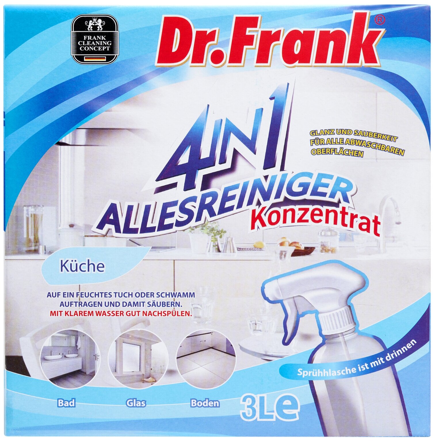 Чистящее средство Dr.Frank Allesreiniger 4 in 1 концетрат 3л - фотография № 4