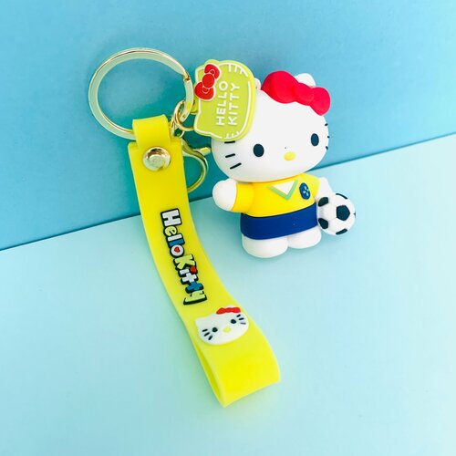 Брелок, матовая фактура, синий, желтый