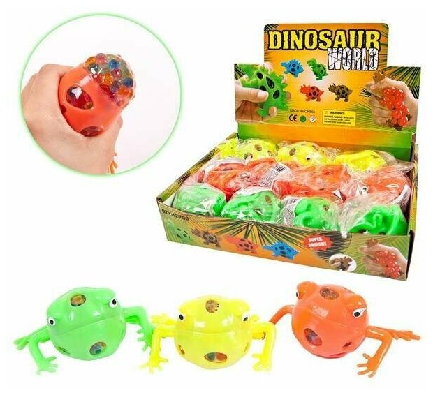 Игрушка-антистресс "Dinosaur World. Лягушка с глиттером Junfa 1809-SQ096B