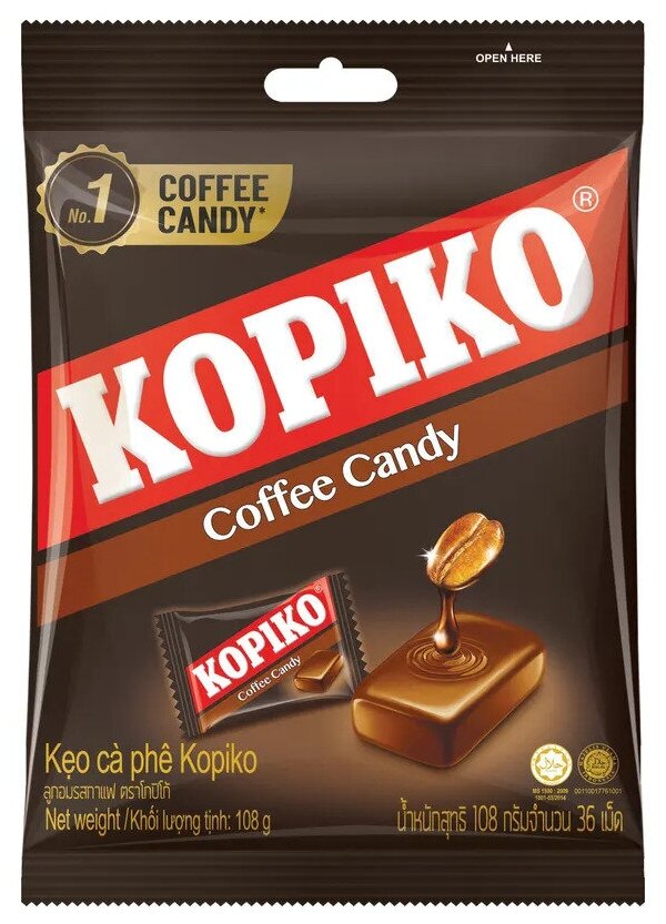 Кофейные леденцы Kopiko Coffee Candy, пакет 108 г - фотография № 7