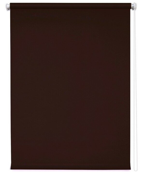 Рулонная штора 160х175 Плайн темно-коричневый - фотография № 10