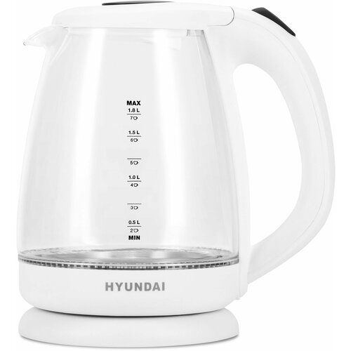 Чайник электрический Hyundai HYK-G2001 18л 2200Вт белыйсерый корпус стекло 269400₽