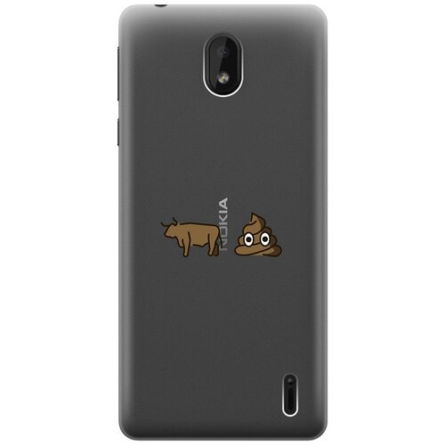 Силиконовый чехол с принтом Bull Shit для Nokia 1 Plus / Нокиа 1 Плюс силиконовый чехол на nokia 1 plus нокиа 1 плюс с 3d принтом disgruntled cat прозрачный
