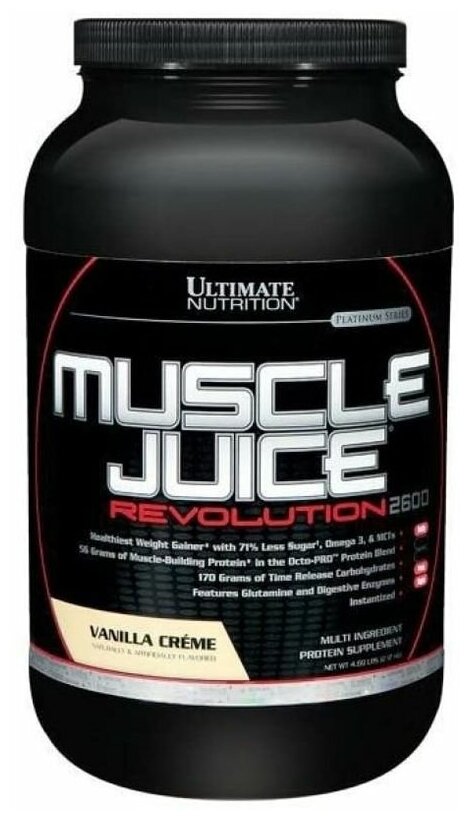 Гейнер Ultimate Nutrition Muscle Juice Revolution 2600 2120 г, Ванильный крем