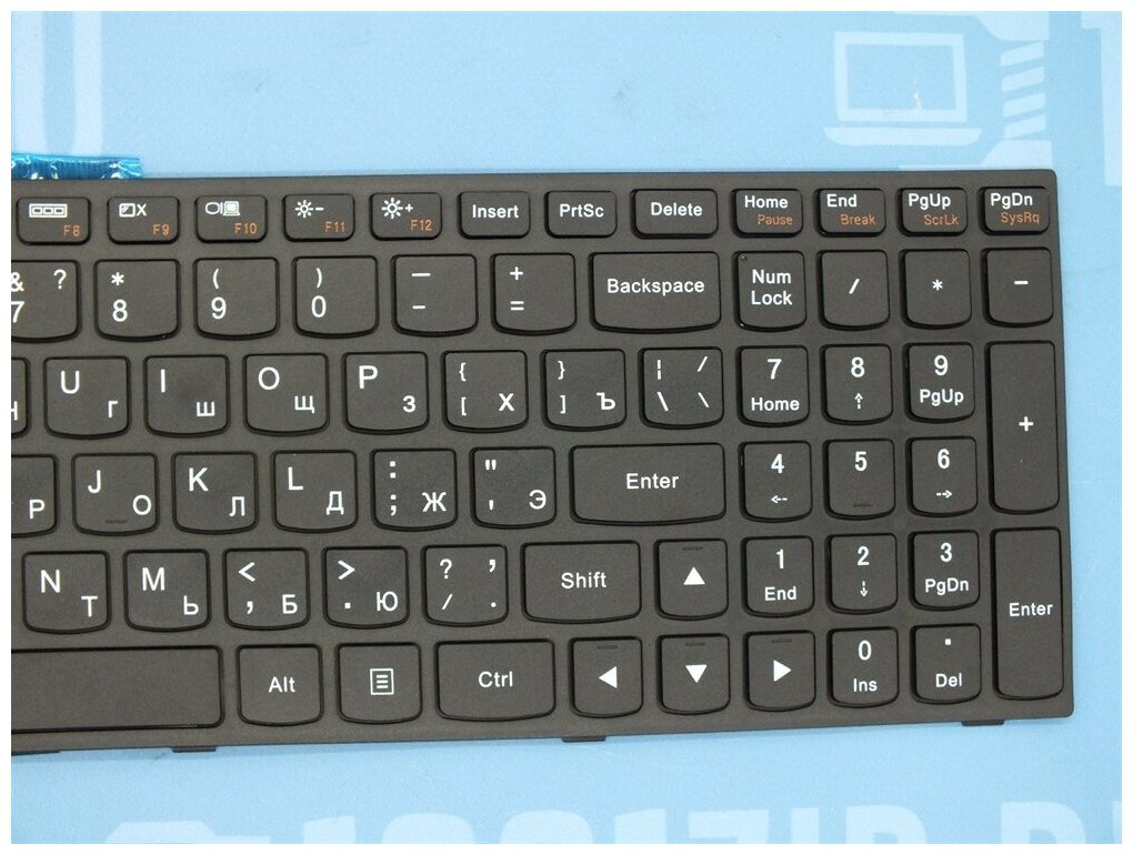 Клавиатура для ноутбука Lenovo IdeaPad G50-30 G50-45 G50-70 Series Плоский Enter Черная с черной рамкой NSK-BQ0SN 25214725