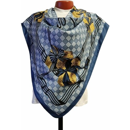 фото Платок ,90х90 см, мультиколор, синий нет бренда