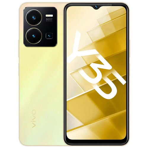 Смартфон vivo Y35 4/128 ГБ RU, Dual nano SIM, золотой рассвет смартфон itel a60s 4 128 гб dual nano sim золотой