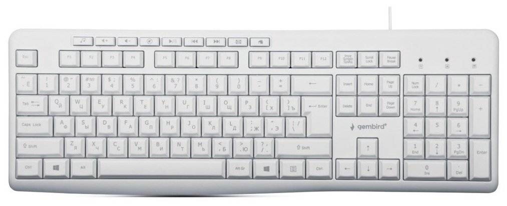 Клавиатура проводная Gembird KB-8430M белая 69700₽