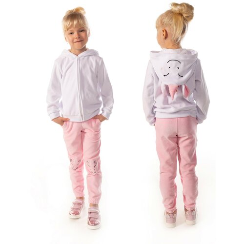 Школьный фартук Fluffy Bunny, размер 116, розовый, белый