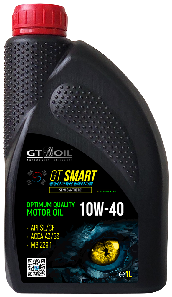 Масло GT OIL Smart SAE 10W-40 (API SL/CF) моторное п/синт. (1 л)