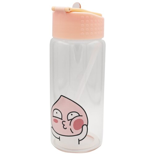 Бутылочка-поильник с трубочкой, 300 мл, цвет розовый, 17х7х7 см, Baby Fox BF-BTL2-06