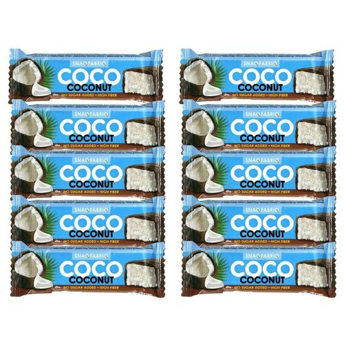 Батончик в шоколаде без сахара Snaq Fabriq COCO Кокос (10 шт.)