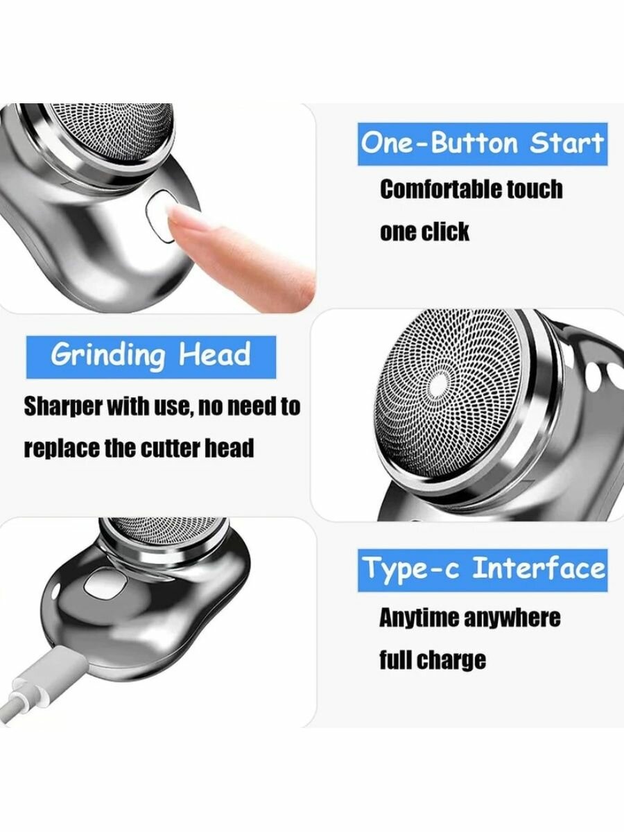 Электрическая портативная мини-бритва, черная - фотография № 9