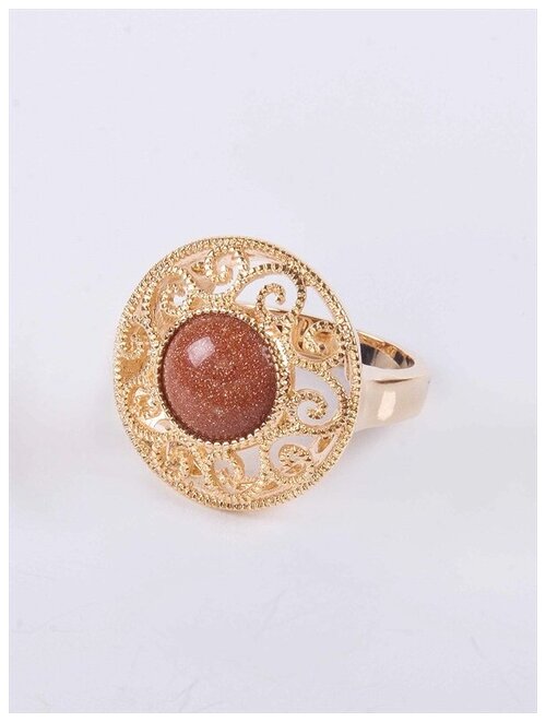 Кольцо помолвочное Lotus Jewelry, авантюрин, размер 20, красный