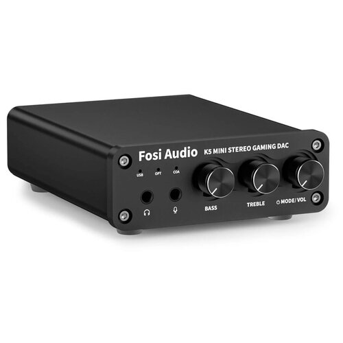 Fosi Audio K5 Mini HiFi Игровой стерео усилитель для активных колонок и наушников с микрофоном