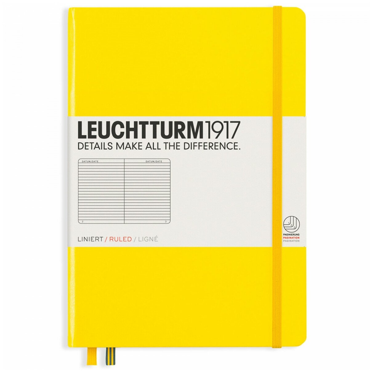 Записная книжка Leuchtturm A5 (в линейку), лимонная