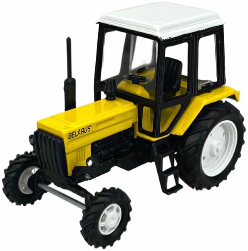 Коллекционная модель, Трактор, Машинка детская, игрушки для мальчиков, металлический, желтый, масштаб 1/43, в подарок, размер - 10 см