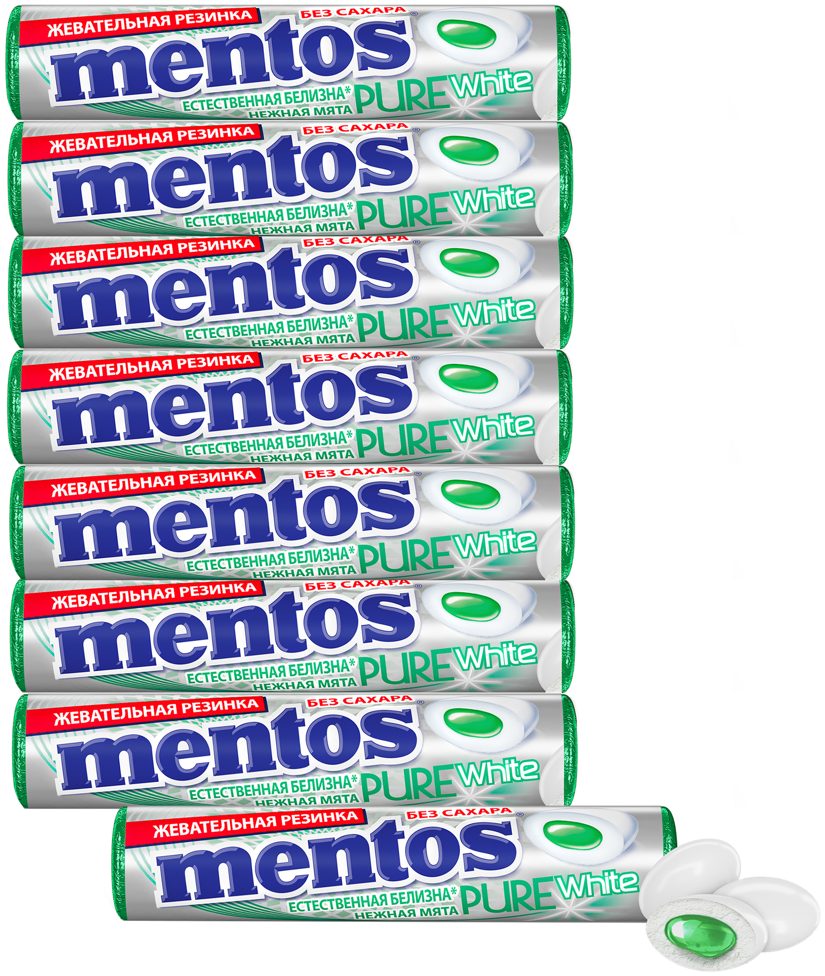 Жевательная резинка MENTOS Pure White 15.5 г