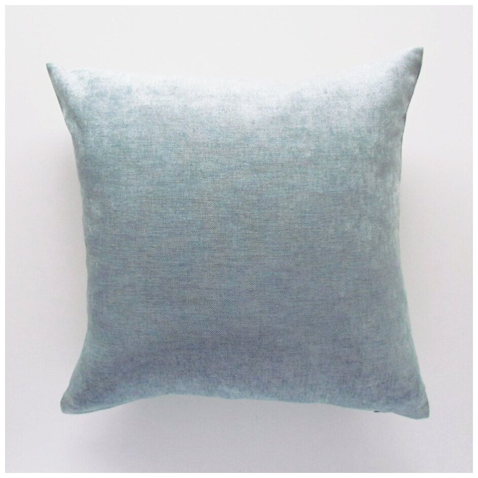 Чехол для декоративной подушки De'Jabo 45х45см цвет голубой с потайной молнией.