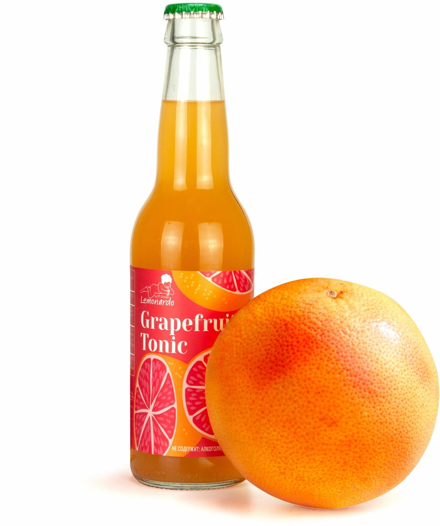 Напиток газированный "Тоник питьевой грейпфрут" без сахара / Lemonardo Grapefruit Tonic, стеклянная бутылка 330 мл. 12шт - фотография № 3