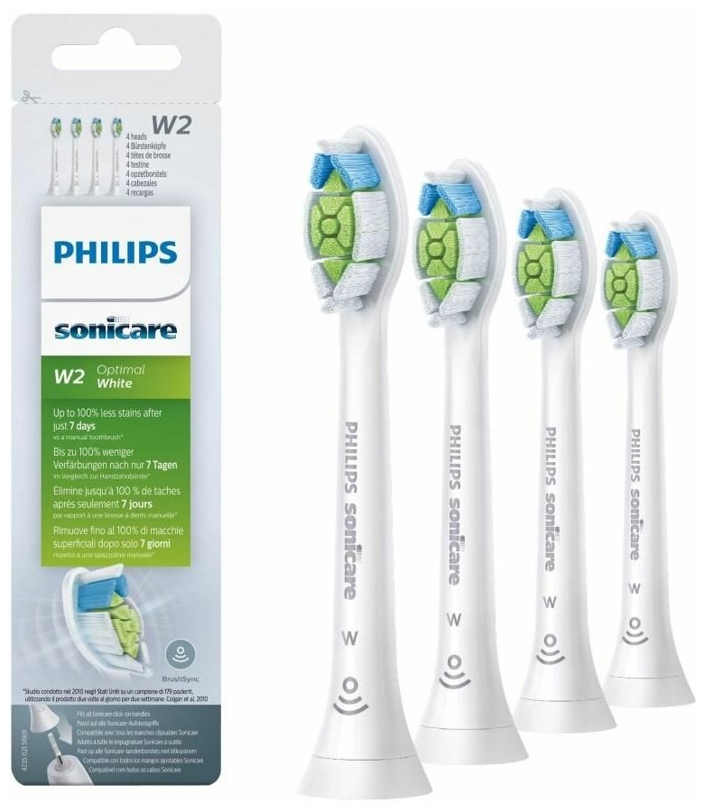 Сменные насадки Philips Sonicare W2 Optimal White , 4 шт - фото №2