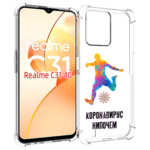 Чехол MyPads коронавирус-нипочем для OPPO Realme C31 задняя-панель-накладка-бампер