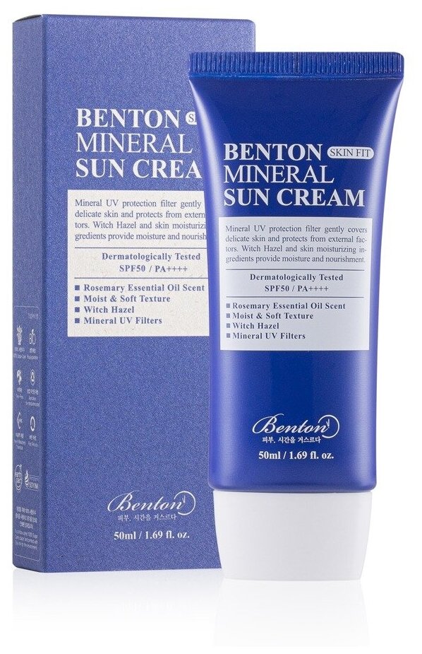 Крем cолнцезащитный для лица SPF 50+/PA++++ | Benton Skin Fit Mineral Sun Cream