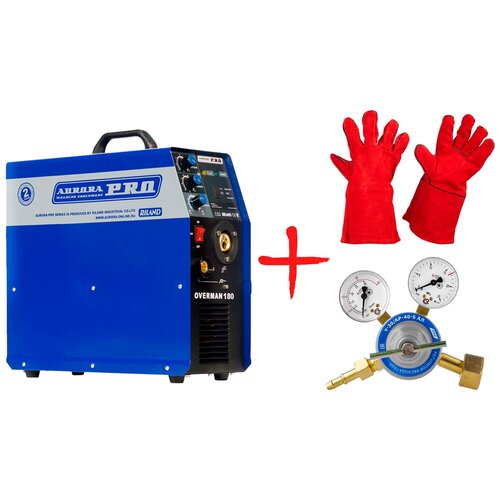 Сварочный аппарат инверторного типа Aurora OVERMAN 180 Регулятор расхода газа и Краги 3142000₽