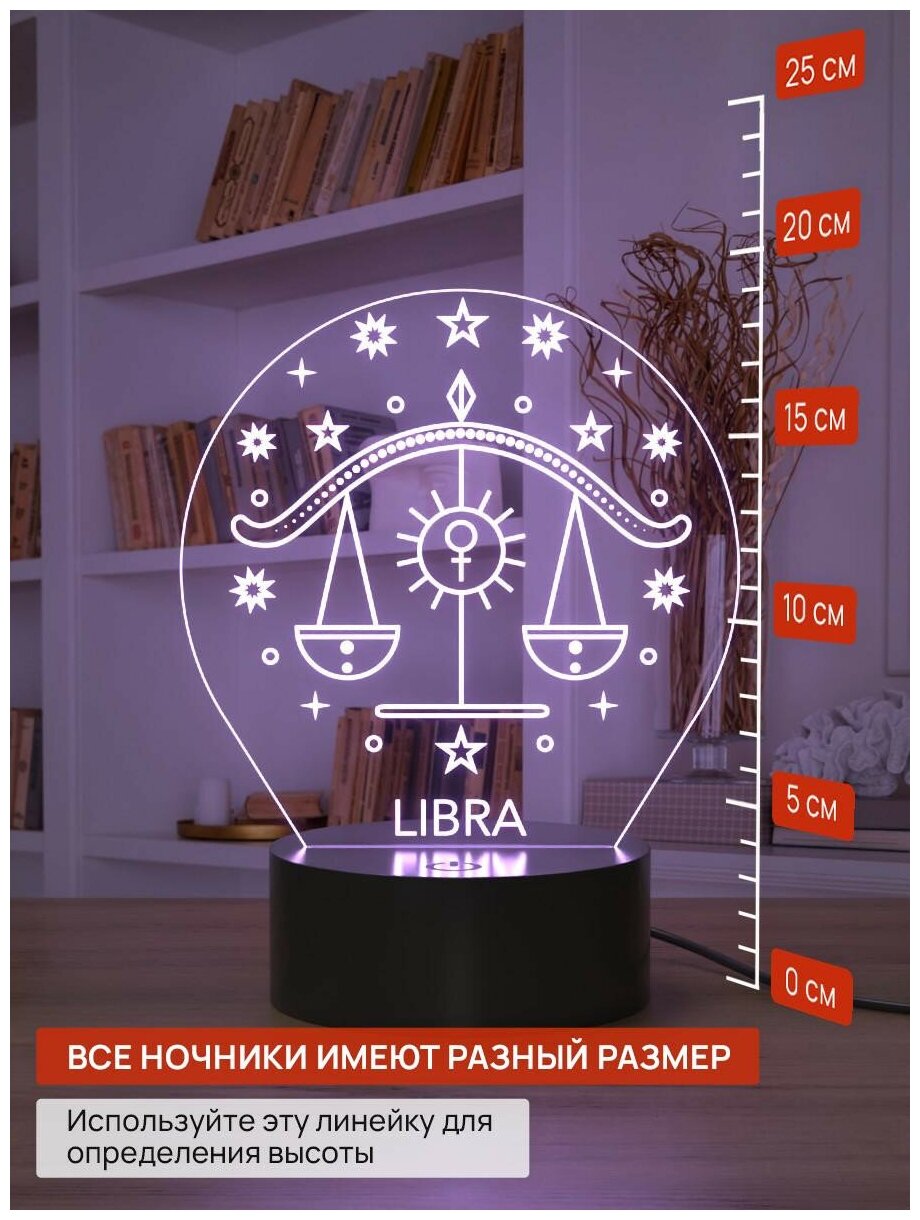 Ночник Знаки зодиака - Весы / подарок с гороскопом для Весов / весам на день рождения / подарочный светильник
