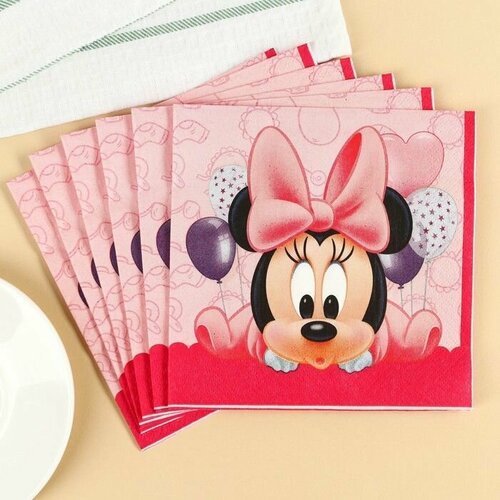 Салфетки бумажные 33х33 см 20 штук 3-х слойные Минни Маус 486₽