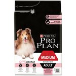 Сухой корм Pro Plan для взрослых собак средних пород с чувствительной кожей, с высоким содержанием лосося, Пакет, 3 кг х 2 шт - изображение