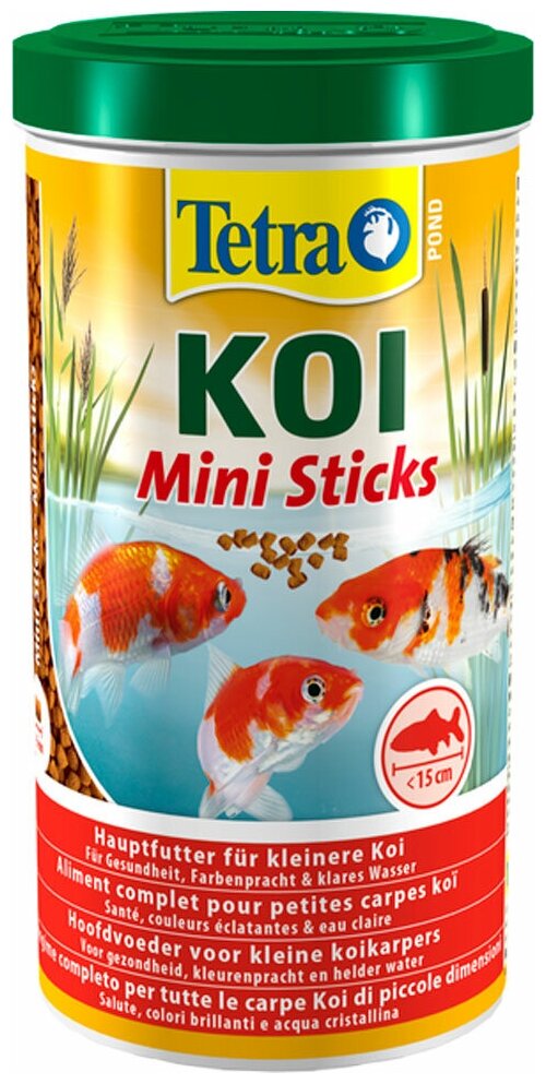 Tetra Pond Koi Mini Sticks корм для молодых кои в гранулах, 1 л - фотография № 17